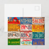 Carte Postale Plaques de licence américaines Art America (Devant / Derrière)