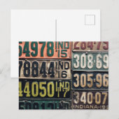 Carte Postale Plaques de licence vintages (Devant / Derrière)