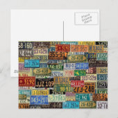 Carte Postale Plaques de licence Vintages (Devant / Derrière)