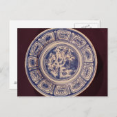 Carte Postale Plat bleu, dérivé d'une Ming Export tardive (Devant / Derrière)