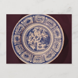 Carte Postale Plat bleu, dérivé d'une Ming Export tardive