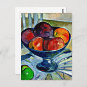 Carte Postale Plat de fruits sur une chaise de jardin (Devant / Derrière)