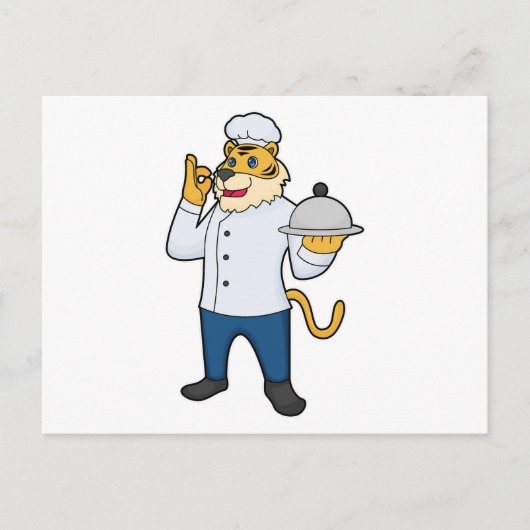 Carte Postale Plat du chef cuisinier Tiger Cook (Devant)