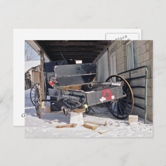 Carte postale plate Amish (Devant / Derrière)