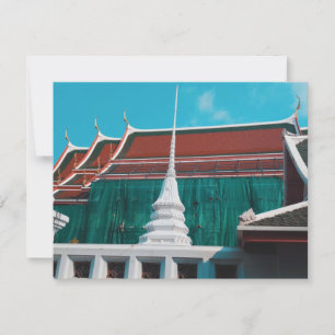 Carte postale plate du temple bouddhiste thaï Wat 