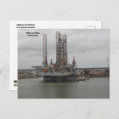 Carte Postale Plate-forme pétrolière Drydock à Galveston, TX (Devant / Derrière)