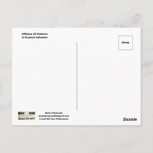 Carte Postale Plate-forme pétrolière Drydock à Galveston, TX (Dos)