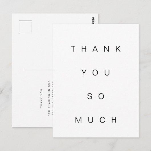 Carte postale plate simple merci beaucoup (Devant / Derrière)