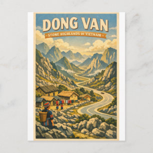 Carte Postale Plateau karstique de Dongvan, Ha Giang, Viêt Nam,