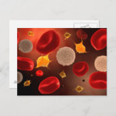 Carte Postale Platelets Avec Cellules De Sang Rouge 2 (Devant / Derrière)