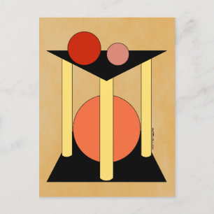 Carte Postale Plates-formes, piliers et cercles Abstraits
