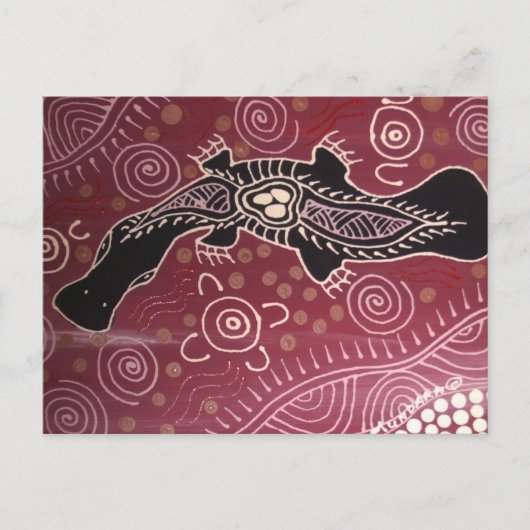 Carte Postale Platypus Dreaming Red par Mundara Koorang (Devant)