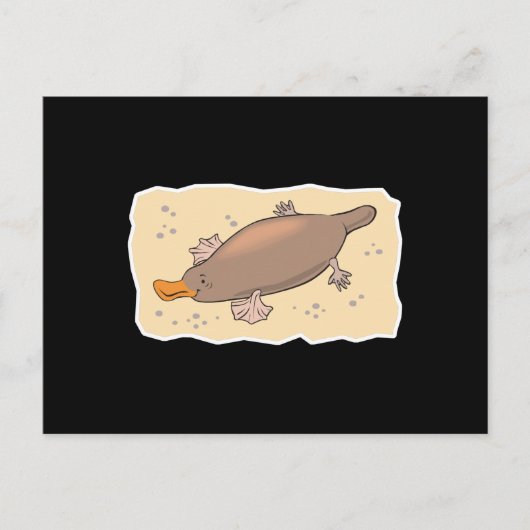 Carte Postale Platypus mignon dans le sable (Devant)