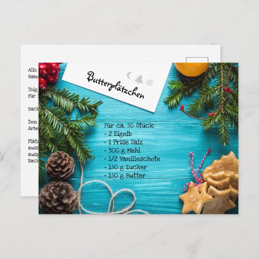 Carte Postale Plätzchenrezept (Devant / Derrière)