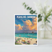 Carte Postale Playa de Carmen Mexique Voyage Plage (Debout devant)