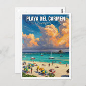 Carte Postale Playa de Carmen Mexique Voyage Plage (Devant / Derrière)
