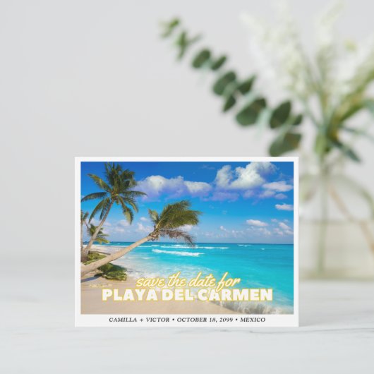Carte Postale Playa del Carmen Mexique Mariage Enregistrer la da (Debout devant)