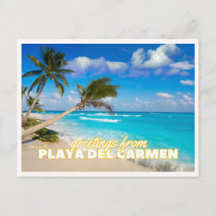 Carte Postale Playa Del Carmen Mexique Plage Tropicale Vintage