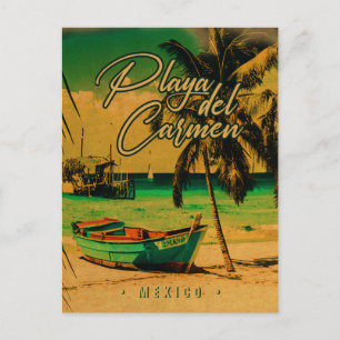Carte Postale Playa del Carmen Mexique Vintage voyage Palm Beach