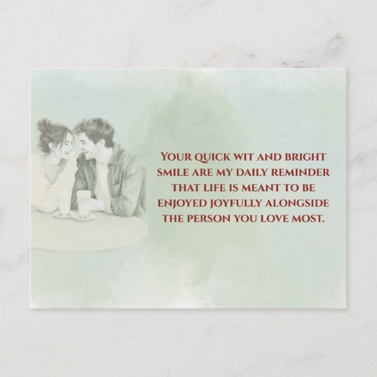 Carte Postale Playful & Funny Love Quote Postcard | Laughing Cou (Devant)