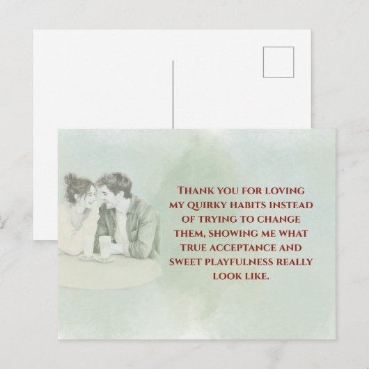 Carte Postale Playful & Funny Love Quote Postcard | Laughing Cou (Devant / Derrière)