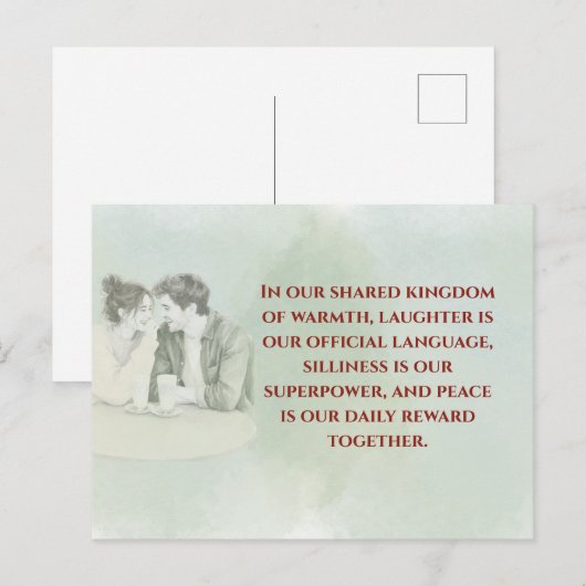 Carte Postale Playful & Funny Love Quote Postcard | Laughing Cou (Devant / Derrière)