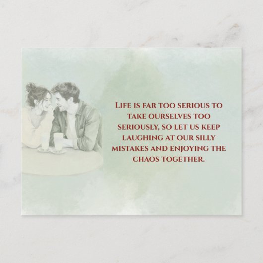Carte Postale Playful & Funny Love Quote Postcard | Laughing Cou (Devant)