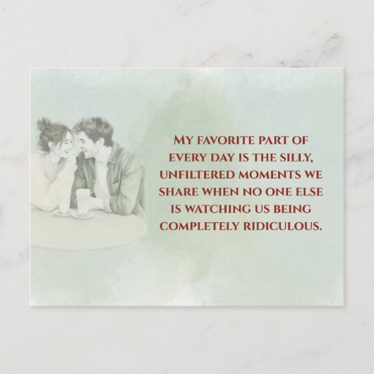 Carte Postale Playful & Funny Love Quote Postcard | Laughing Cou (Devant)