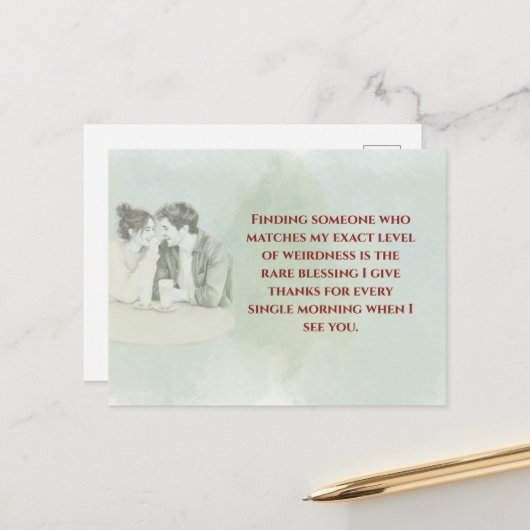 Carte Postale Playful & Funny Love Quote Postcard | Laughing Cou (Devant/Arrière en situation)