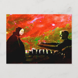 Carte Postale Playing Chess with Death