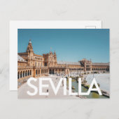 Carte Postale Plaza de España, Séville, Espagne (Devant / Derrière)