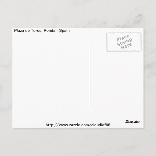 Carte postale Plaza de Toros (Dos)