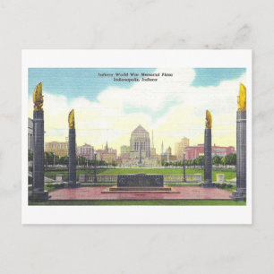 Carte Postale Plaza du Mémorial de la Guerre, Indianapolis, Indi
