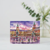 Carte Postale Plaza Mayor, Madrid Aquarelle Peinture (Debout devant)