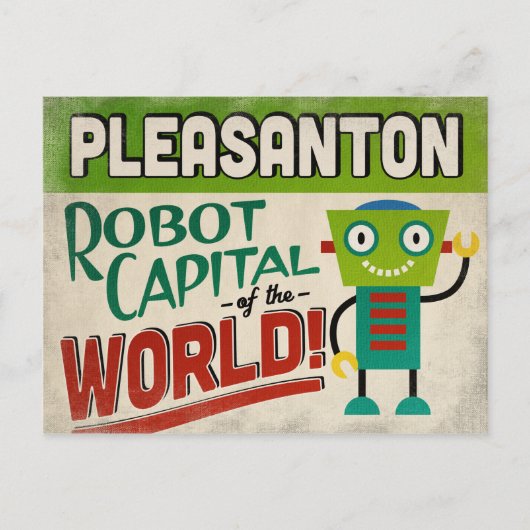 Carte Postale Pleasanton California Robot - Funny Vintage (Devant)