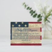 Carte Postale Pledge of Allegiance Distressed American Flag (Debout devant)