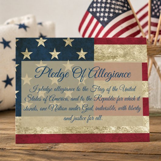 Carte Postale Pledge of Allegiance Distressed American Flag