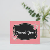 Carte Postale Plein de Merci rose et noir (Debout devant)