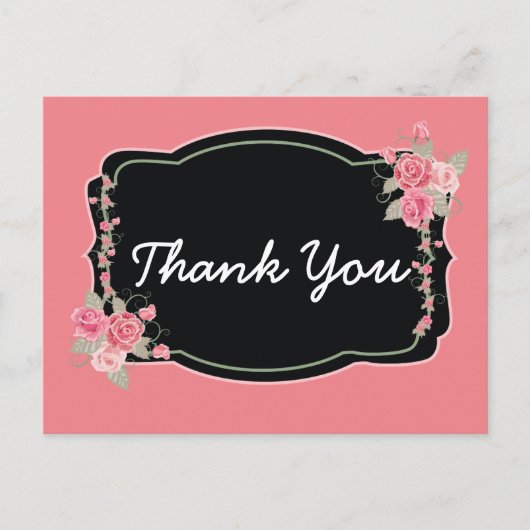 Carte Postale Plein de Merci rose et noir (Devant)