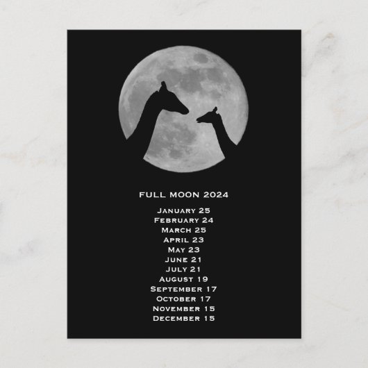 Carte Postale Pleine lune 2024 États-Unis Date Est (Devant)