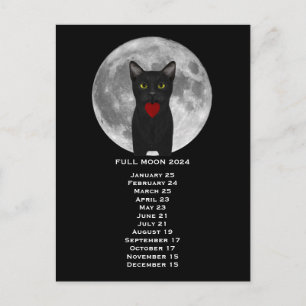 Carte Postale Pleine lune 2024 Us Eastern Time Postcard