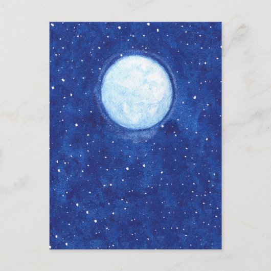 Carte Postale Pleine lune aquarelle (Devant)