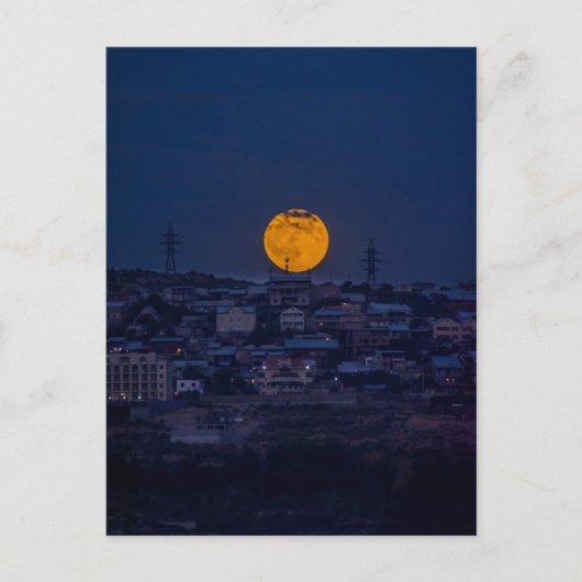 Carte Postale Pleine lune au-dessus d'Erevan (Devant)