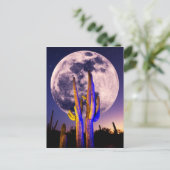 Carte Postale Pleine Lune Au-Dessus Du Cactus Saguaro (Debout devant)