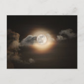 Carte Postale Pleine lune dans la nuit nuageuse (Devant)