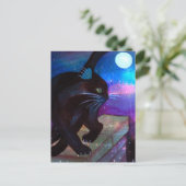 Carte Postale Pleine lune de chat noir (Debout devant)