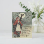 Carte Postale Pleine lune de chat noir sorcier (Debout devant)