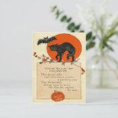 Carte Postale Pleine lune de chaume de chat noir (Debout devant)