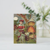 Carte Postale Pleine lune de chèvre Citrouille Jack O'Lantern (Debout devant)