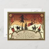 Carte Postale Pleine lune de Citrouille sorcier Devil Jack O'Lan (Devant / Derrière)